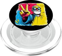 Priest Peace Sign Retro Pop Portrait Graphic Art Bearded PopSockets PopGrip for MagSafe
