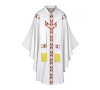 Priest Robe | Sacred Priests Costume, Embroidered Clergy Robe Costume With Ribbon Catholic Church Suit - For Men Prayer Cosplayer Church Stage Masquerade Carnival Wedding