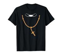 Priest Rosary Costume Funny Halloween Religious Men Boys T-Shirt