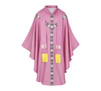 Priest Vestments - Church Robe, 150cm Liturgical Clothing with Decorative Ribbon, Polyester Chasuble for Holy Mass, Religious Apparel Classic Look, Prayer Ceremony Costume for Events Celebrations