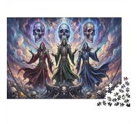 Priests of The Void 1000 Piece Jigsaw Puzzle,Impossible Challenge,Educational Toy,Adults & Kids 14+ Skull,Home Wall Decor,Gift Idea,Premium Cardboard,Stress Relief 38x26cm