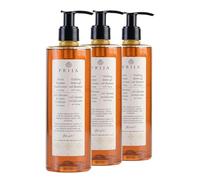 Prija Skin and Hair Shampoo Vitalising with Ginseng Pack of 3x 380ml | Invigorating Body Cleansing with Pump Dispenser. Vegan Friendly and Dermatologically Tested. Energising.