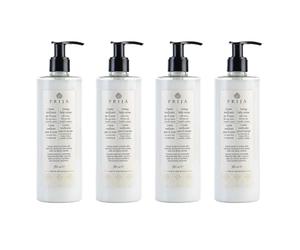 Prija Toning Body Cream Boosts Hydration and Elasticity with Avocado Oil and Green Walnut Extract, Lightly Scented Vegan Friendly Moisturising Cream with Centella Asiatica 4 x 380ml