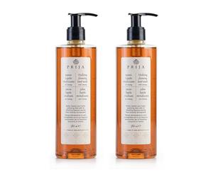 Prija Vitalising Hand Wash with Ginseng Extract Gently Cleanses Hands, Moisturising Liquid Hand Soap, Vegan Friendly with Energising Fragrance 380ml x 2