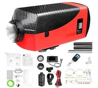 PRIJESSE 5-8KW 12V Diesel Air Heater, Quiet Space Parking Heater Kit with 10L Fuel Tank LCD Thermostat Monitor Muffler Remote Control for Passenger Van Camper Trailer RV (Red)