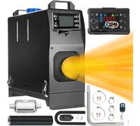 PRIJESSE All-inOne Diesel Air Heater, 12V 5KW Parking Heater Diesel Night Heater with Silencer LCD Monitor Thermostat For Car Trailer Truck Boat Caravan Motor-home Campervans (Black)