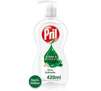 Pril Stark & Natural Dishwasher Detergent without Fragrances (420 ml), Detergent Sensitive with High Grease Dissolving Power, in Refillable Pump Bottle, Blue Angel Certified