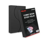 Prilino 2-Pack Black Comic Book Stor-Folio - Storage Box for Current and Silver Age Comics, Portable Folio With Strong Magnetic Closure, Ideal for Conventions