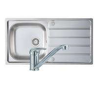 Prima 1 Bowl 965x500mm Stainless Steel Sink and Single Lever Tap Pack