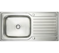 Prima Deep 1 Bowl and Drainer Inset Sink - Polished Steel