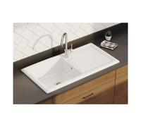 Prima 1 Bowl Reversible Ceramic Sink - White Finish: White