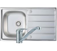 Prima 1 Bowl Sink, Drainer & Single Lever Tap Pack 800x500mm Stainless Steel