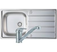 Prima 1 Bowl Sink, Drainer & Single Lever Tap Pack - Stainless Steel