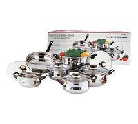 Prima 12pc Cookware Set, Stainless Steel, Silver, Variety Pack