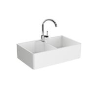 Prima 2 Bowl Belfast Ceramic Sink (Inc. Waste) - White