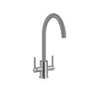 Prima+ Coloured Swan Neck Dual Lever Mixer Tap - Grey (BPR702)