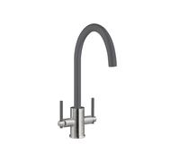Prima+ Coloured Swan Neck Dual Lever Mixer Tap - Gun Metal (BPR706)