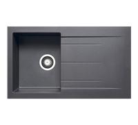 Prima+ Compact Granite 1 Bowl & Drainer Inset Sink - Gun Metal Finish: Gun Metal