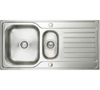 Prima Deep 1.5 Bowl and Drainer Inset Sink - Polished Steel