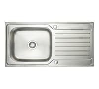Prima 1 Bowl Deep & Drainer Inset Sink - Polished Steel (CPR030)