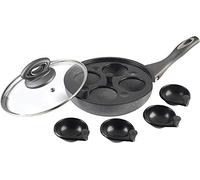 PRIMA HOUSEWARES 15027C 7pc Non Stick Egg Poacher Set with 4 Removable, Aluminium