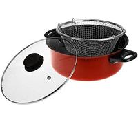 PRIMA HOUSEWARES 15277C 3 in 1 N/S Cooking Set Steamer/Cooker/Fryer, Red
