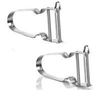 PRIMA Kitchenware 2X Stainless Steel Vegetable Peeler - Easy Peeler with Super-Sharp Blades - Effortlessly Create Ribbons - Silver