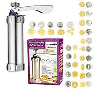 Prima Kitchenware Biscuit Maker incl. 20 Cookie Discs, Steel, Silver, One Size