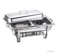 Prima Kitchenware New 8.50L Stainless Steel Chafing Dish Sets with Food Pans Fuel Holders for Catering Buffet Dish Double Compartment Rolling Top Chafing Pan