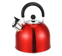 Prima Kitchenware Stainless Steel Whistling Kettle 2.5 Litre - Red Polished Finish, Phenolic Cool Touch Handle, Whistle Spout, Gas/Electric/Hob Compatible, Durable Tea Kettle for Home Kitchen
