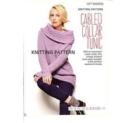 Prima KNITTING PATTERN, Ladys Cabled Collar Tunic, Sizes 81-112cm Disbound from Magazine