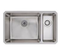 Prima Large 1.5 Bowl R25 LH Undermount Sink - St/Steel
