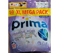 Prima Laundry Detergent Capsules, Jasmine Rose Fragrance, Whites & Colours, 50 Washes, 4 in 1