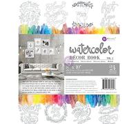 Prima Marketing Colouring Book Vol. 2 Watercolour Decor, 24 Sheets, Acrylic, Multicoloured, 10.6 x 7.9 x 0.48 cm
