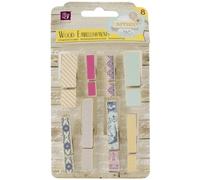 Prima Marketing Divine Canvas Wood Clip Embellishments 563783