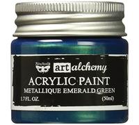 Prima Marketing Finnabair Art Alchemy Acrylic Paint 1.7 Fluid Ounces-Metallique Emerald Green, Other, Multicoloured