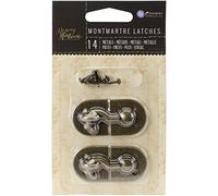 Prima Marketing Frank Garcia Memory Hardware Embellishments-Montmartre Metal Latch W/Brads 2-inch 2/Pkg, Other, Multicoloured, 1.27 x 8.25 x 13.97 cm