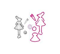 Prima Marketing JN Doll Stamp & Dies-Bunny, Paper, Embellishment