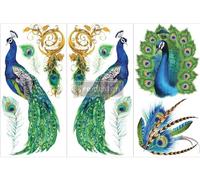 Prima Marketing Re-Design Decor Transfers 6"X12" 3/Sheets-Peacock Paradise