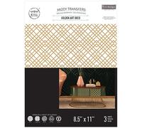 Prima Marketing Re-Design Decor Transfers 8.5"X11" 3/Sheets-Middy- Golden Art Deco