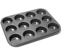 Prima Muffin Pan, Carbon, Black, 13.94 x 10.94 x 1.26 cm