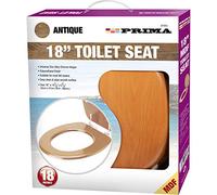 Prima New Wooden MDF Antique Pine Effect Toilet Seat with Zinc Hinges Antique Pine