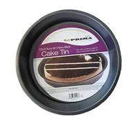 PRIMA Non-Stick Round Cake Pan 23x3.5cm, Steel, Black