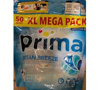 Prima Ocean Breeze Laundry Detergent Capsules, 4 in 1, Whites & Colours, 50 Washes