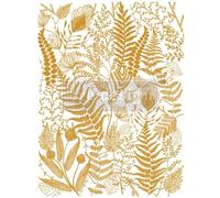 Prima Re-Design Kacha Decor Transfers-Foliage Finesse, Gold Foil