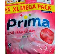 Prima Rose Harmony Laundry Capsules, Whites & Colours, 56 Washes, XL Mega Pack, 2 in 1