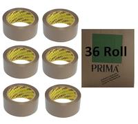 Prima Tape Brown 36 Rolls 48MM x 66M Packaging Tape for Parcels and Boxes 36 Roll pack of Heavy Duty Brown Packing Tape Strong, Secure and Sticky Seal your Boxes Low Noise