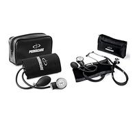 Primacare DS-9193 Classic Series Large Adult Size Professional Blood Pressure Kit, Black & Primacare DS-9181-BK Professional Aneroid Sphygmomanometer and Sprague Rappaport Stethoscope, Black