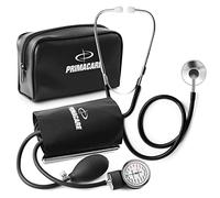 Primacare DS-9195 Professional Adult Size Classic Series Blood Pressure Kit with D-Ring Cuff, Nylon BP Kit, Aneroid Sphygmomanometer with Stethoscope, Black