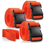 PrimaCare IR-5008-3 Pack of 3, 2 Piece Backboard Strap with Loop Lock for Patients, Adjustable Immobilization Straps with Quick Release Buckles for Spine Boards, 9 Feet, Orange